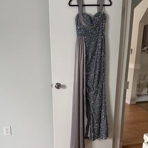 Sparkling Gray Evening Gown